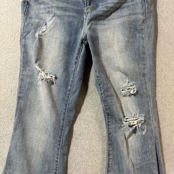 Judy Blue Jeans Womens 29 Blue Flare High Rise Stretch Denim Distressed - Picture 4 of 13